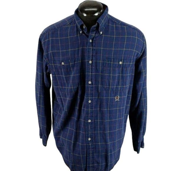 Tommy‎ Hilfiger Plaid Button Down long sleeve Medium shirt - Picture 1 of 6